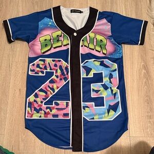 Kids Blue Graphic Baseball Jersey